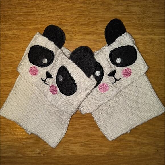 Five Below Panda Bear Animal Boot Sock Cuffs One Size - Picture 2 of 5
